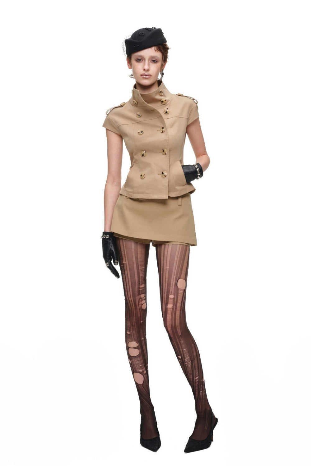 Tailored Hourglass Military Top
