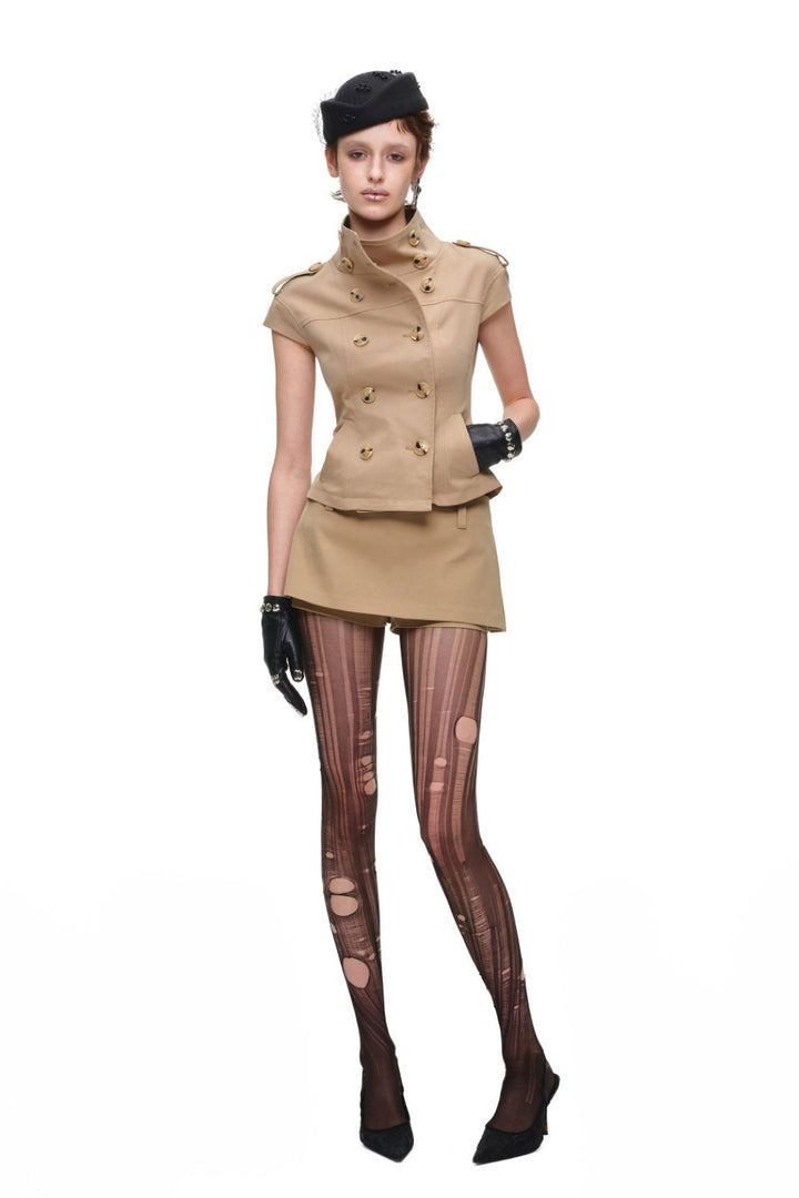 Tailored Hourglass Military Top
