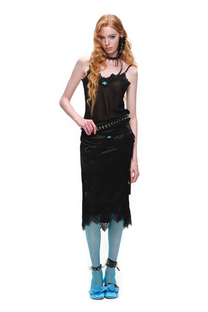 Rosalie Draped Satin Skirt