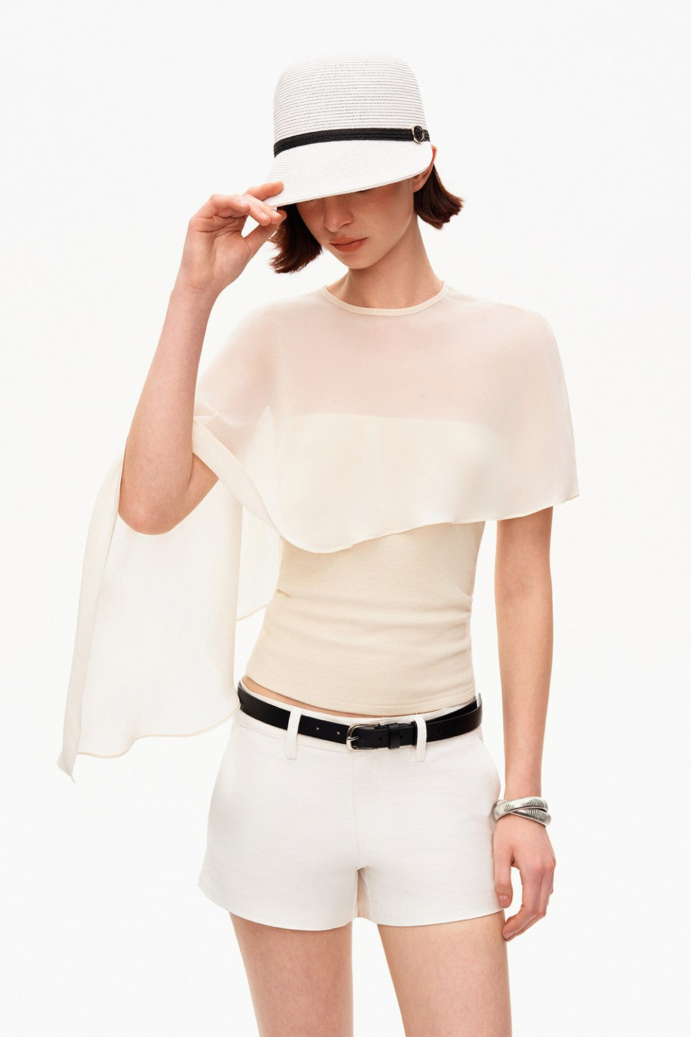 Mila Mesh Cape Top