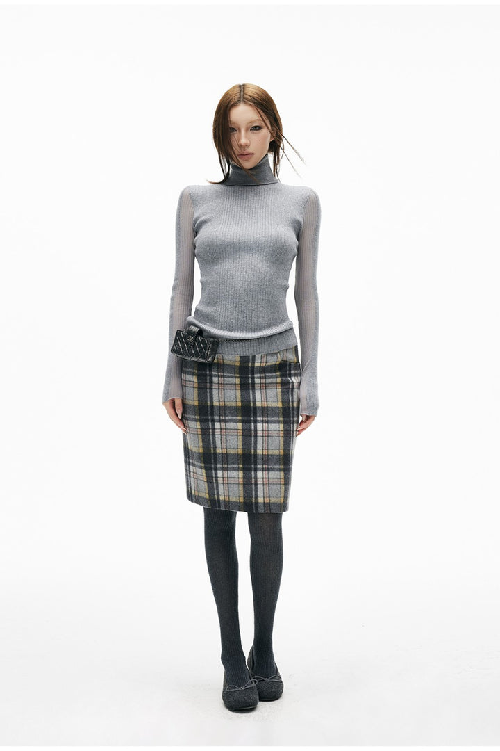 90s Vintage Plaid Skirt