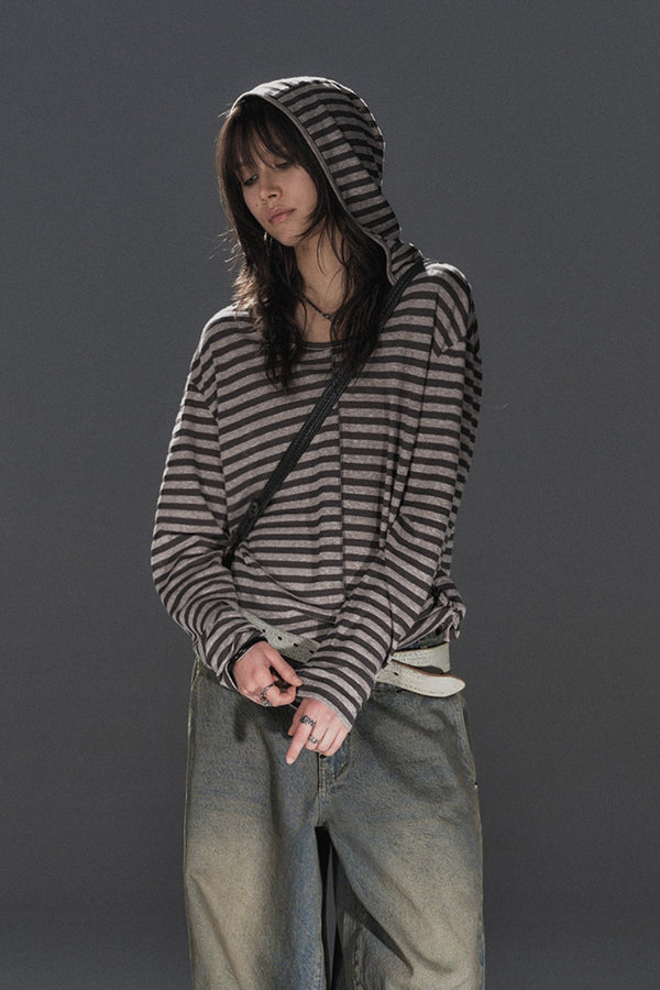 Aira Striped Hooded Shirt