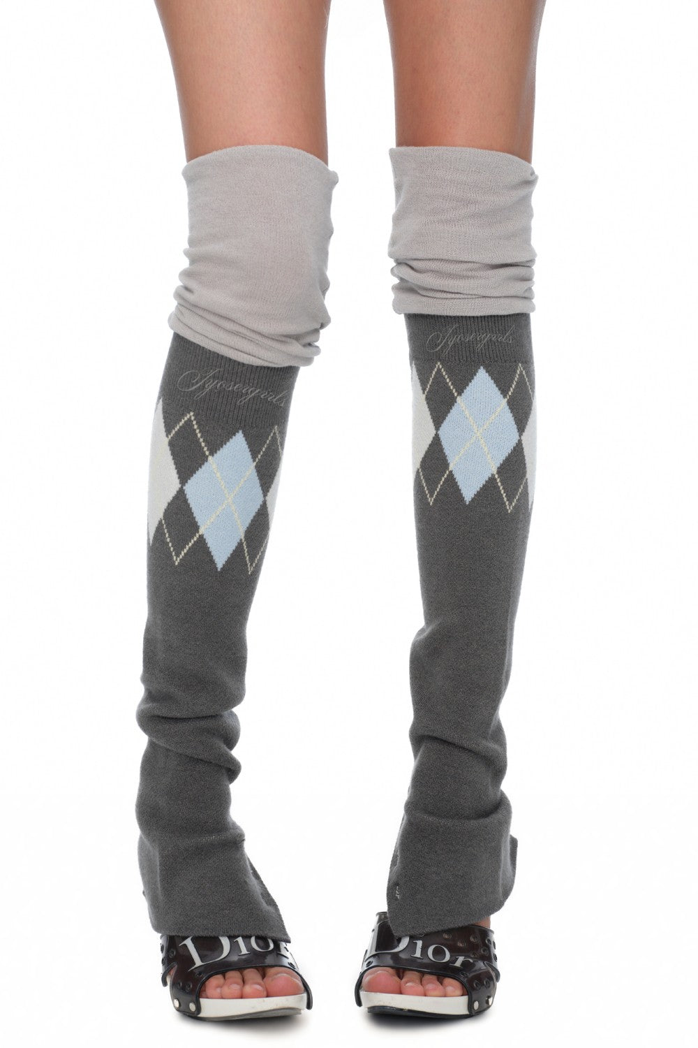 Amelie Knit Argyle Legwarmers