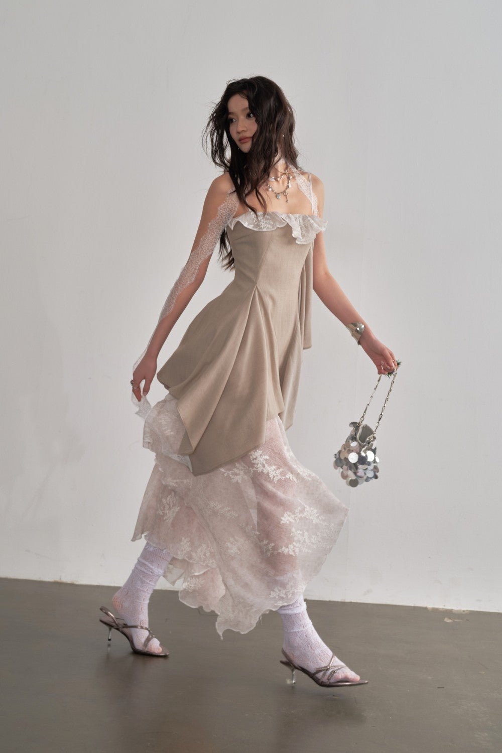 Ivory Embroidered Mermaid Dress