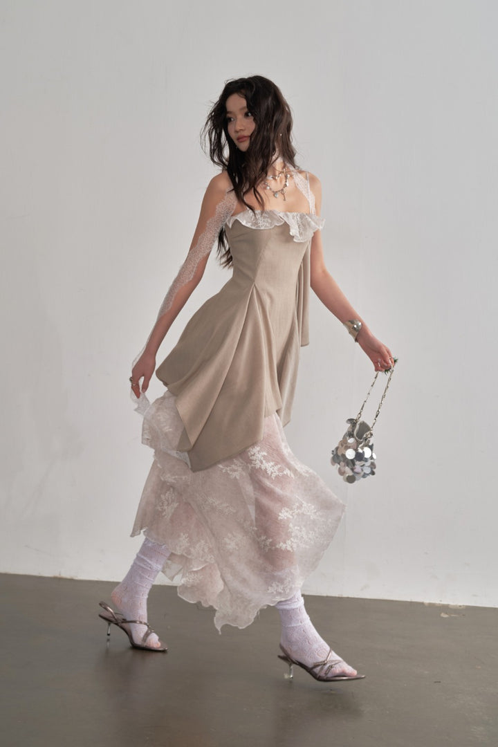 Ivory Embroidered Mermaid Dress