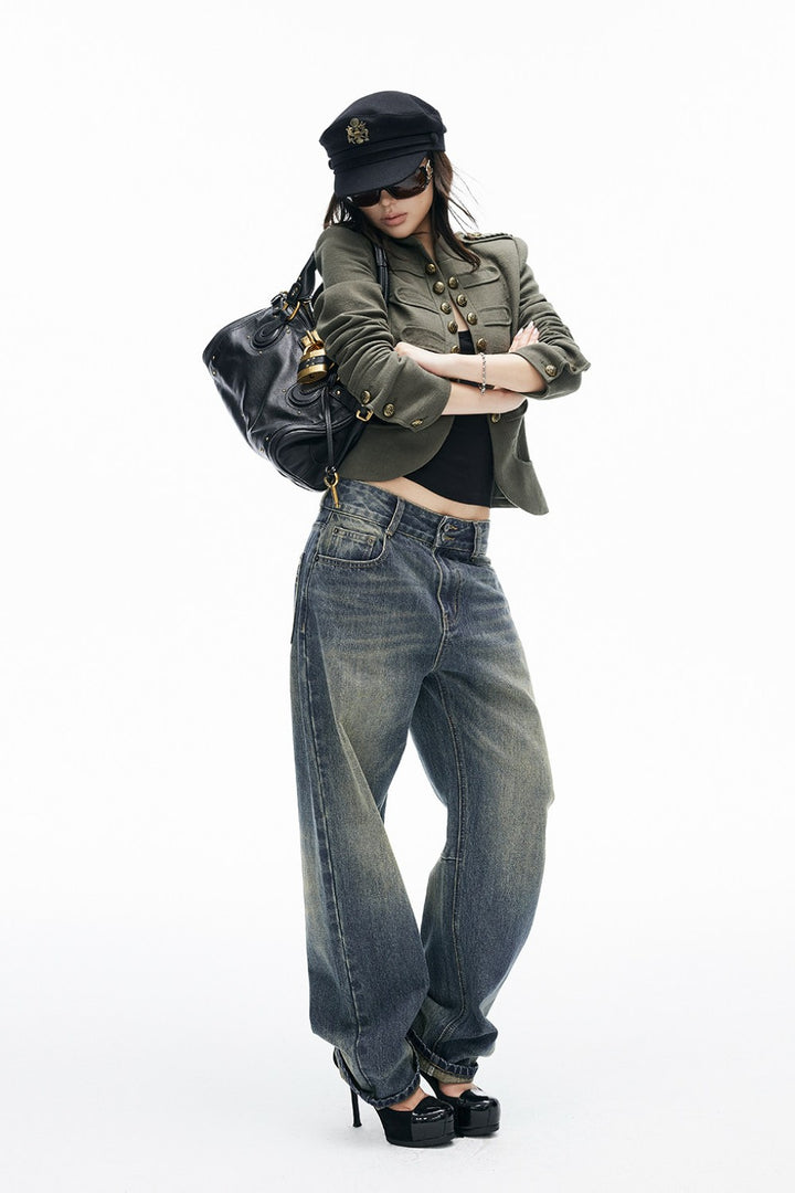 Yuki Grommet Straight-Leg Jeans