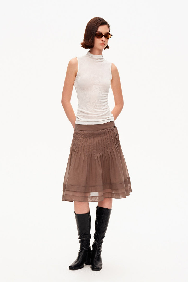 Clara Pleated A-Line Skirt