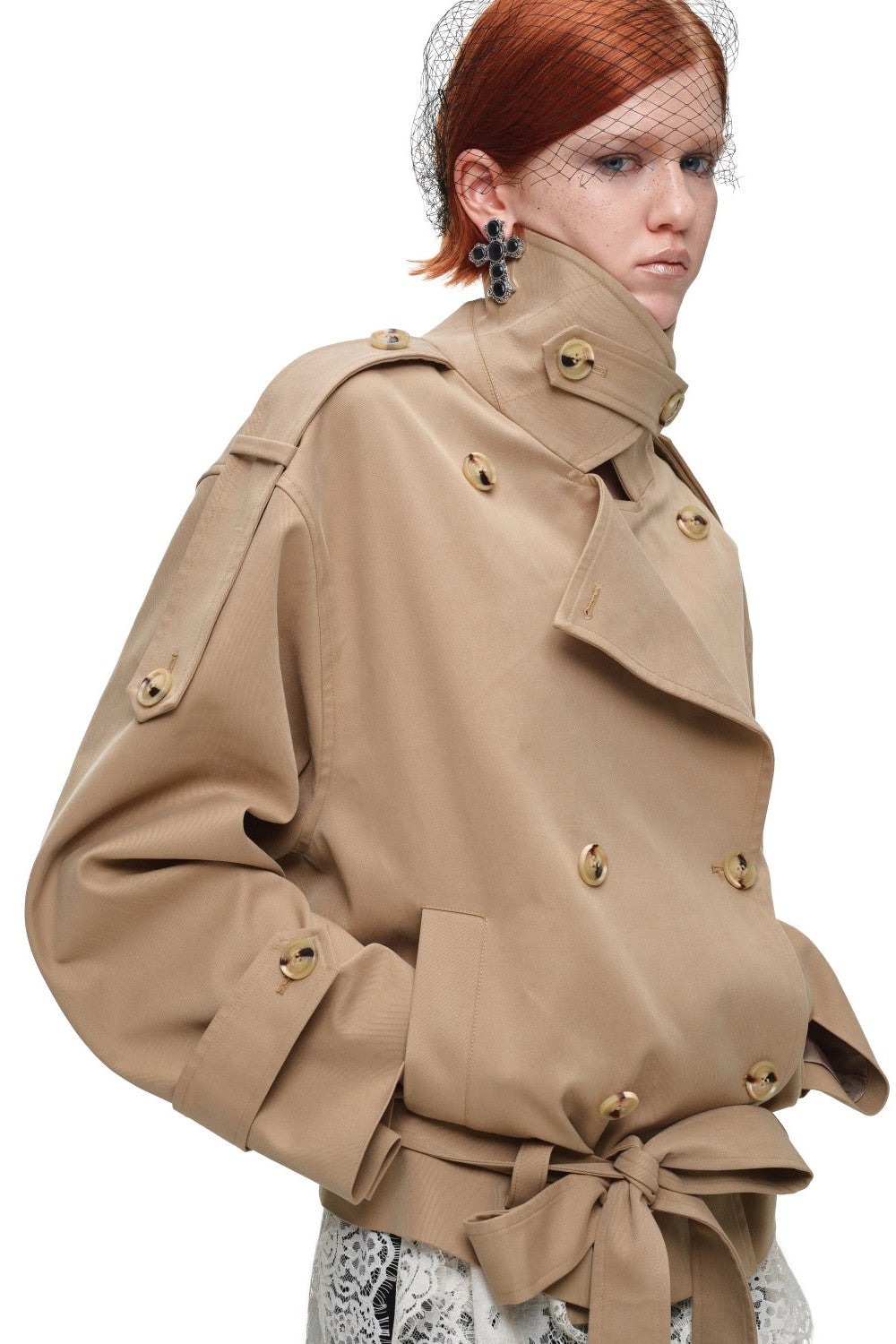 Sculpted Belted Trench Coat