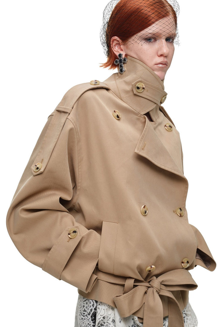 Sculpted Belted Trench Coat