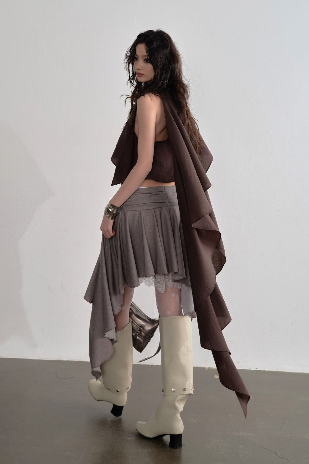 Asymmetric Draped Cape Top