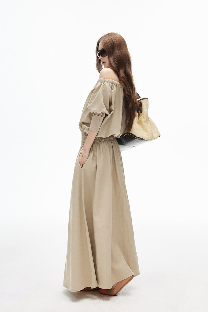 Smocked Off-Shoulder Bardot Dress
