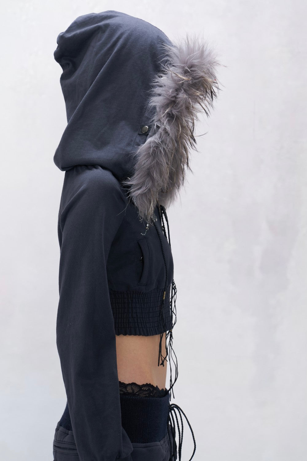 Crystal Fur-Trimmed Jacket