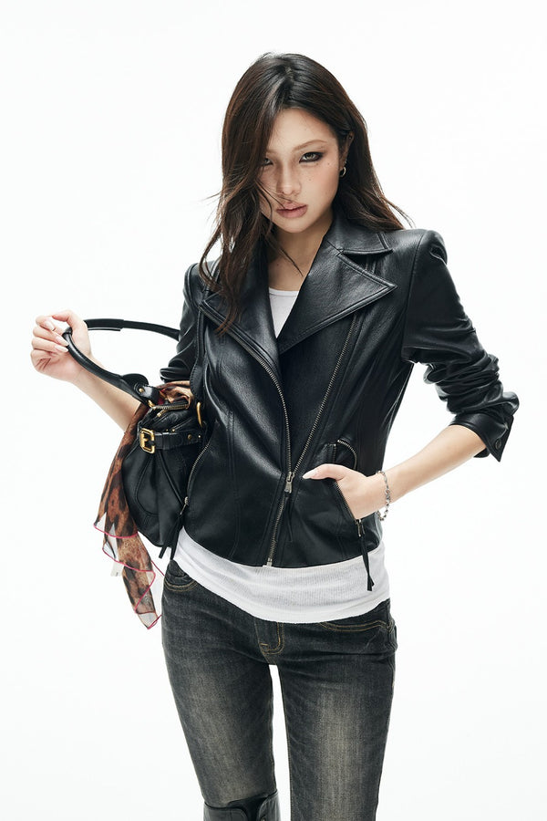 Alessia Fitted Leather Jacket