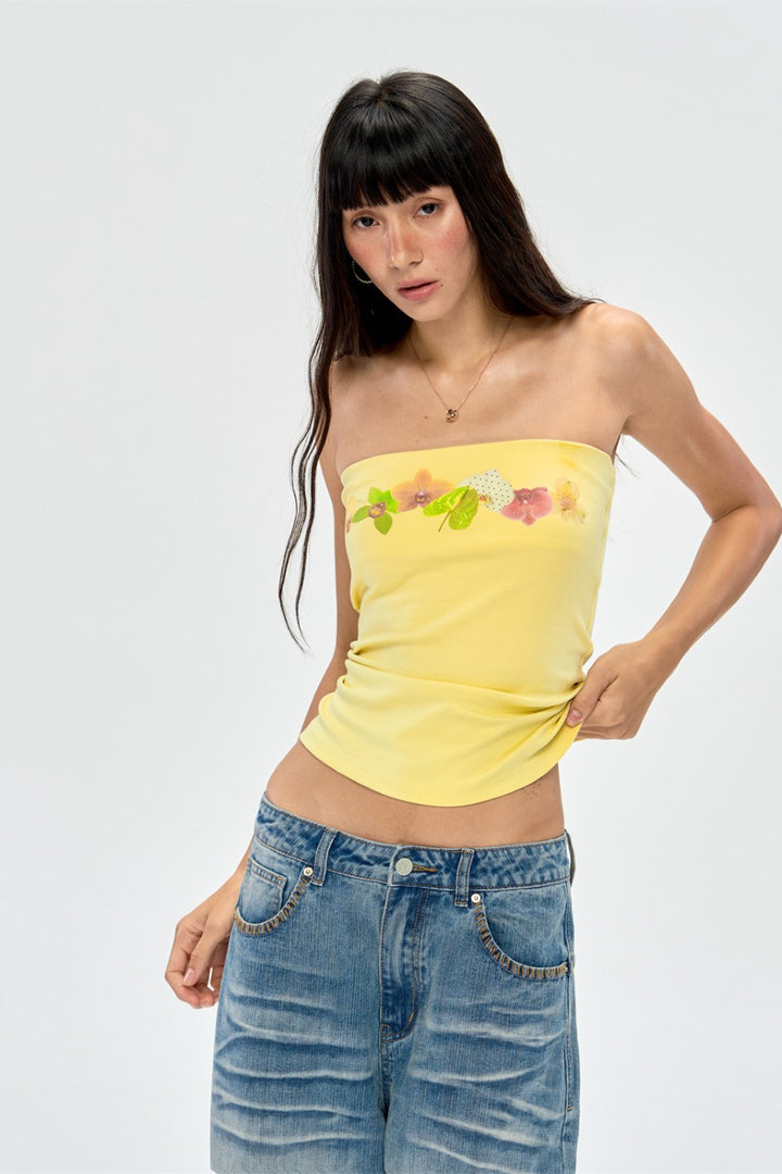 Lemon Bloom Tube Top