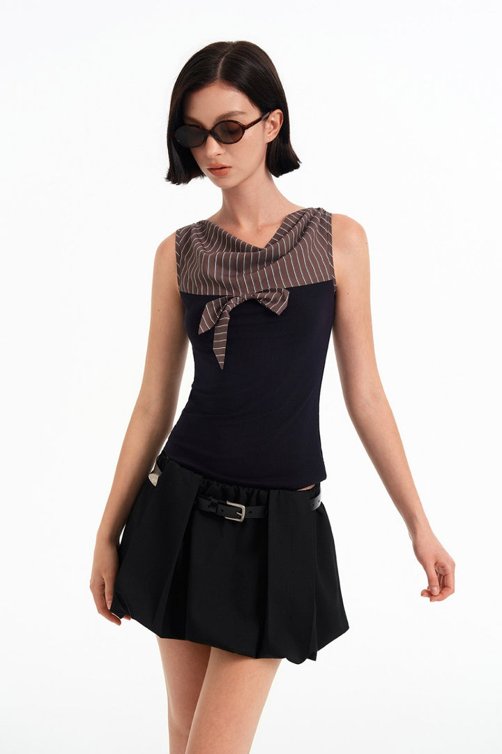 Monaco Striped Scarf Top