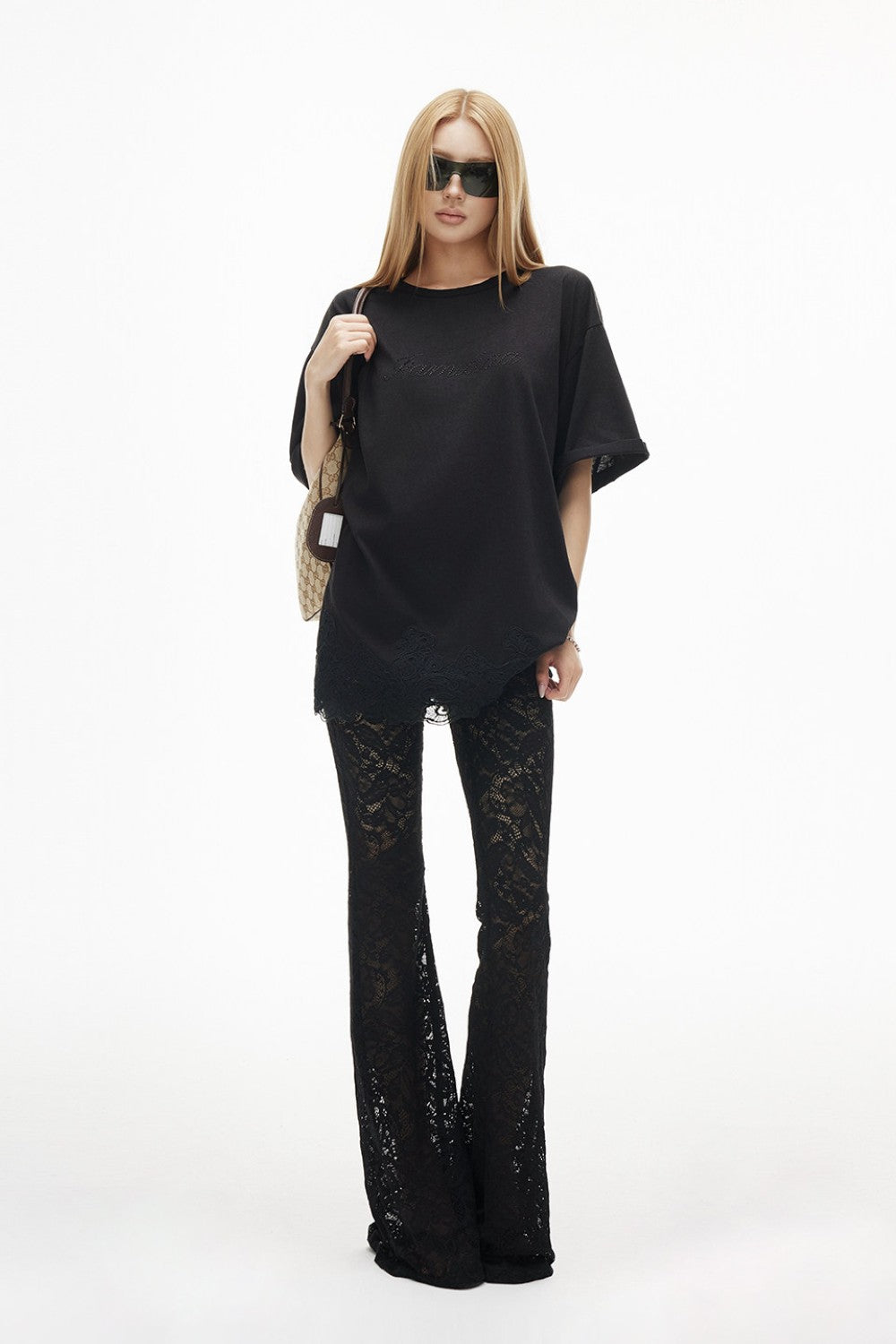 Oversized Lace Hem Shirt