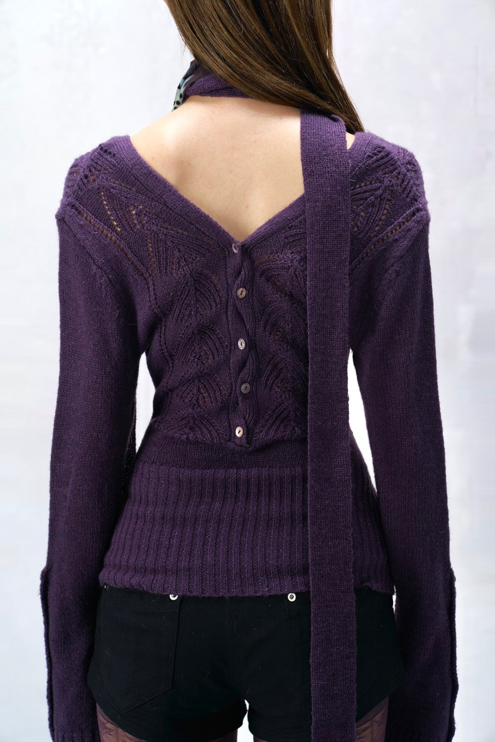 Knit Twist V-Neck Sweater