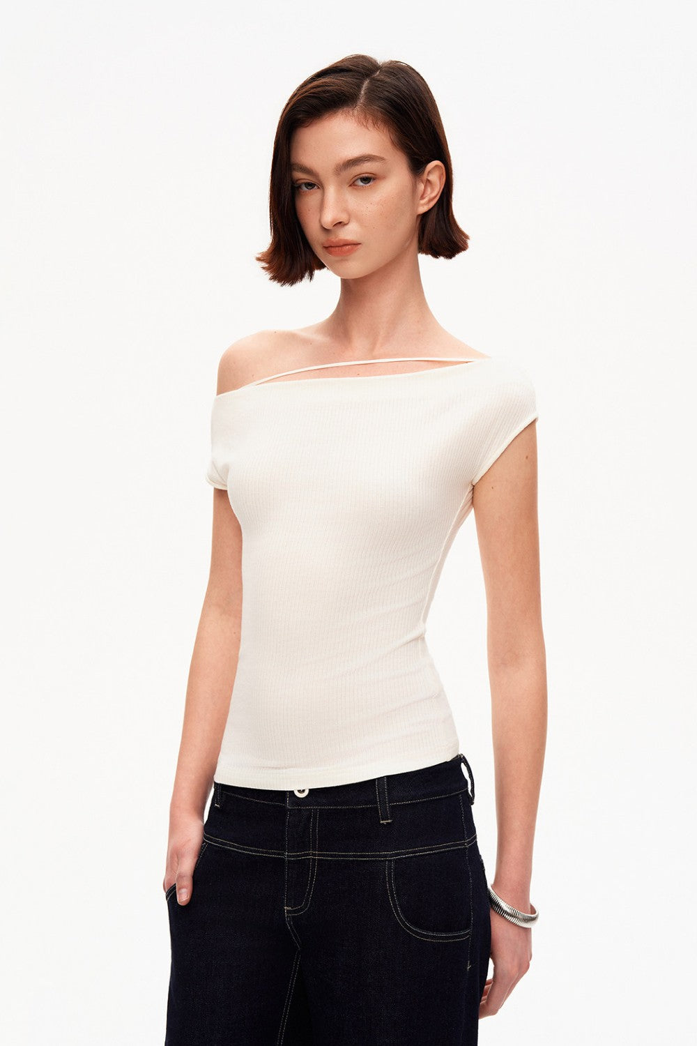 Lena Off-Shoulder Ribbed Top