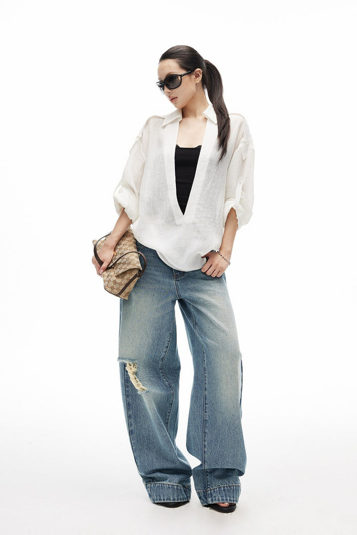 Elise White Tide Blouse
