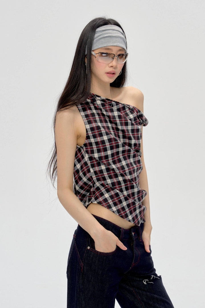 Sabrina Plaid Twist Top
