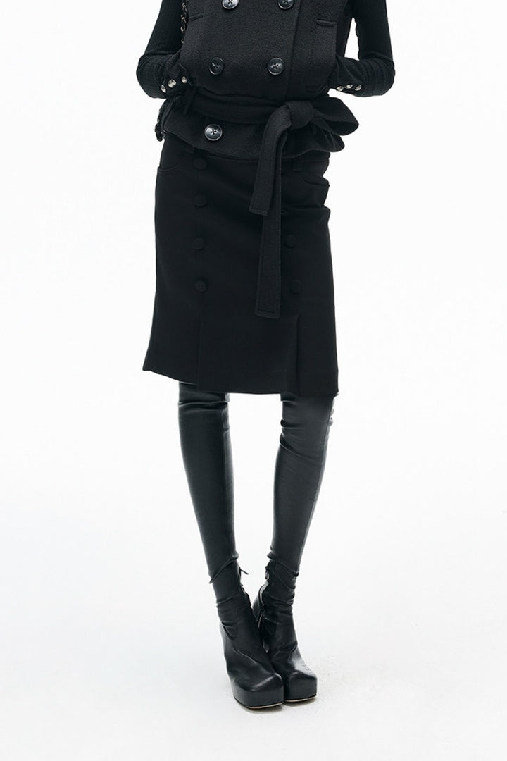 Double Breasted Pencil Skirt