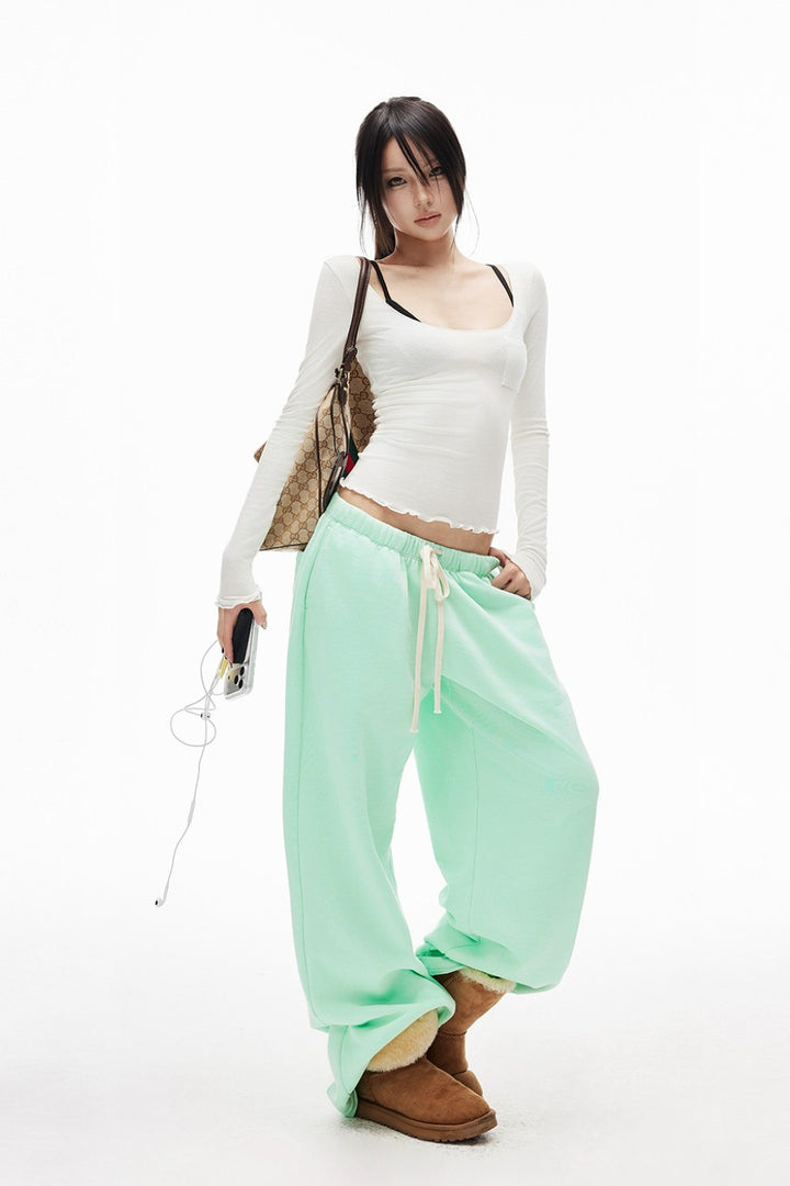 Mint Cloud Wide-Leg Sweatpants
