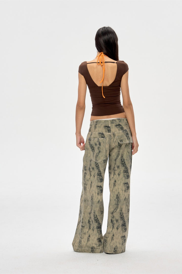 Contrast Trim V-Neck Top