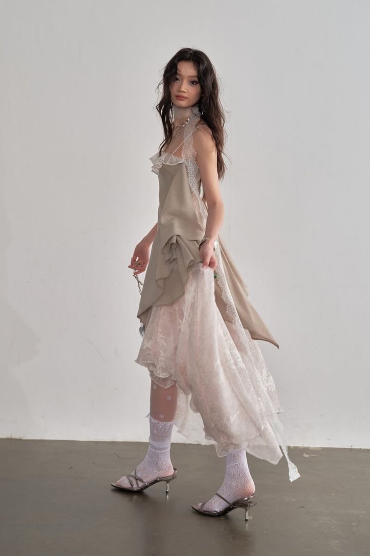 Ivory Embroidered Mermaid Dress