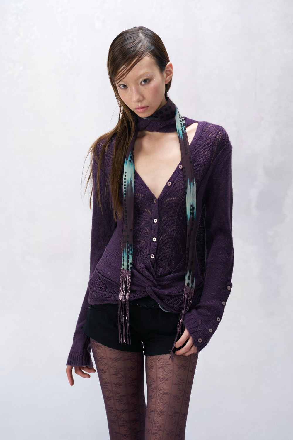 Knit Twist V-Neck Sweater