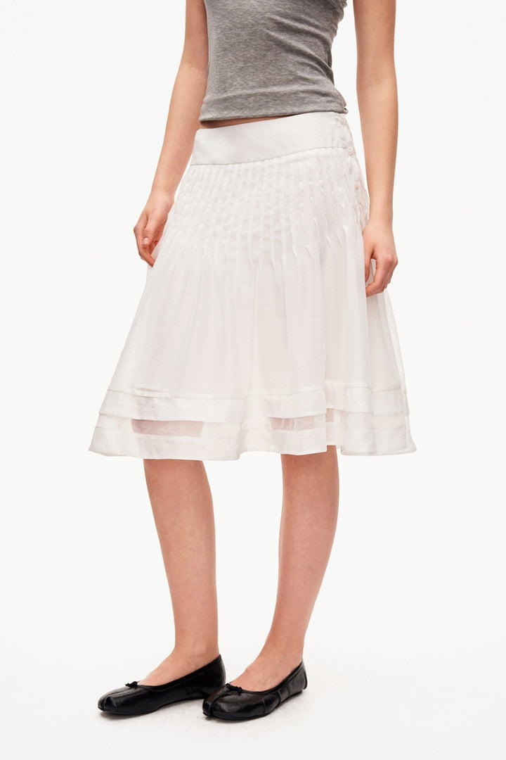 Clara Pleated A-Line Skirt