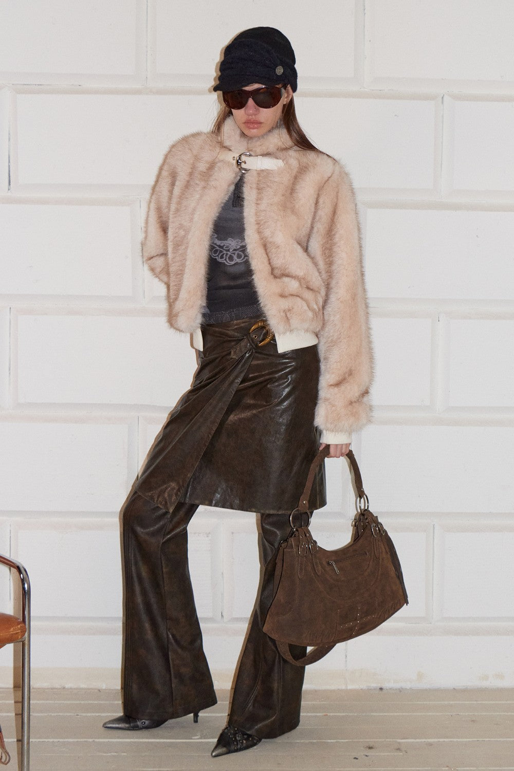 Moto Straight Leather Pants