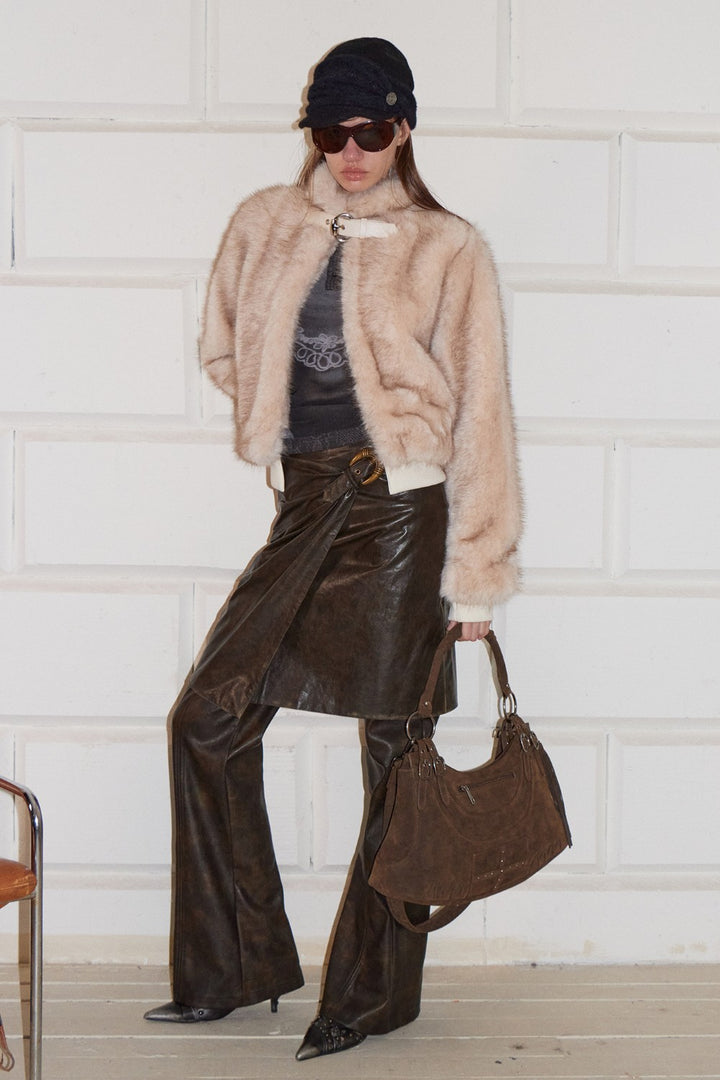 Moto Straight Leather Pants