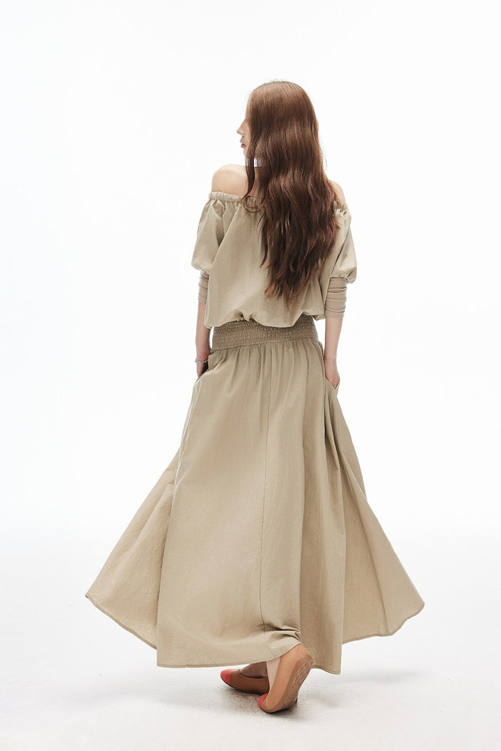 Smocked Off-Shoulder Bardot Dress