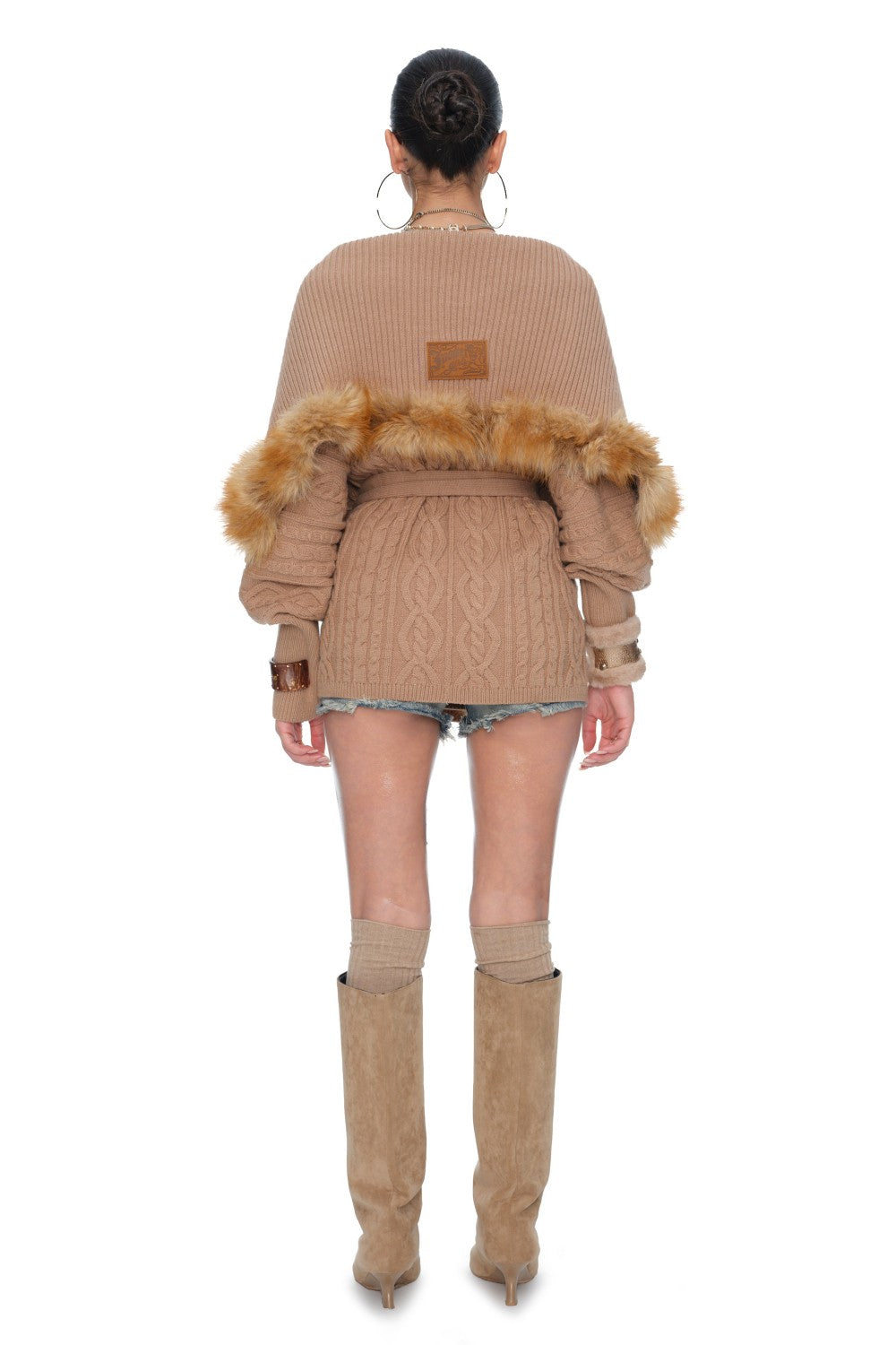 Winona Camel Fur Cardigan