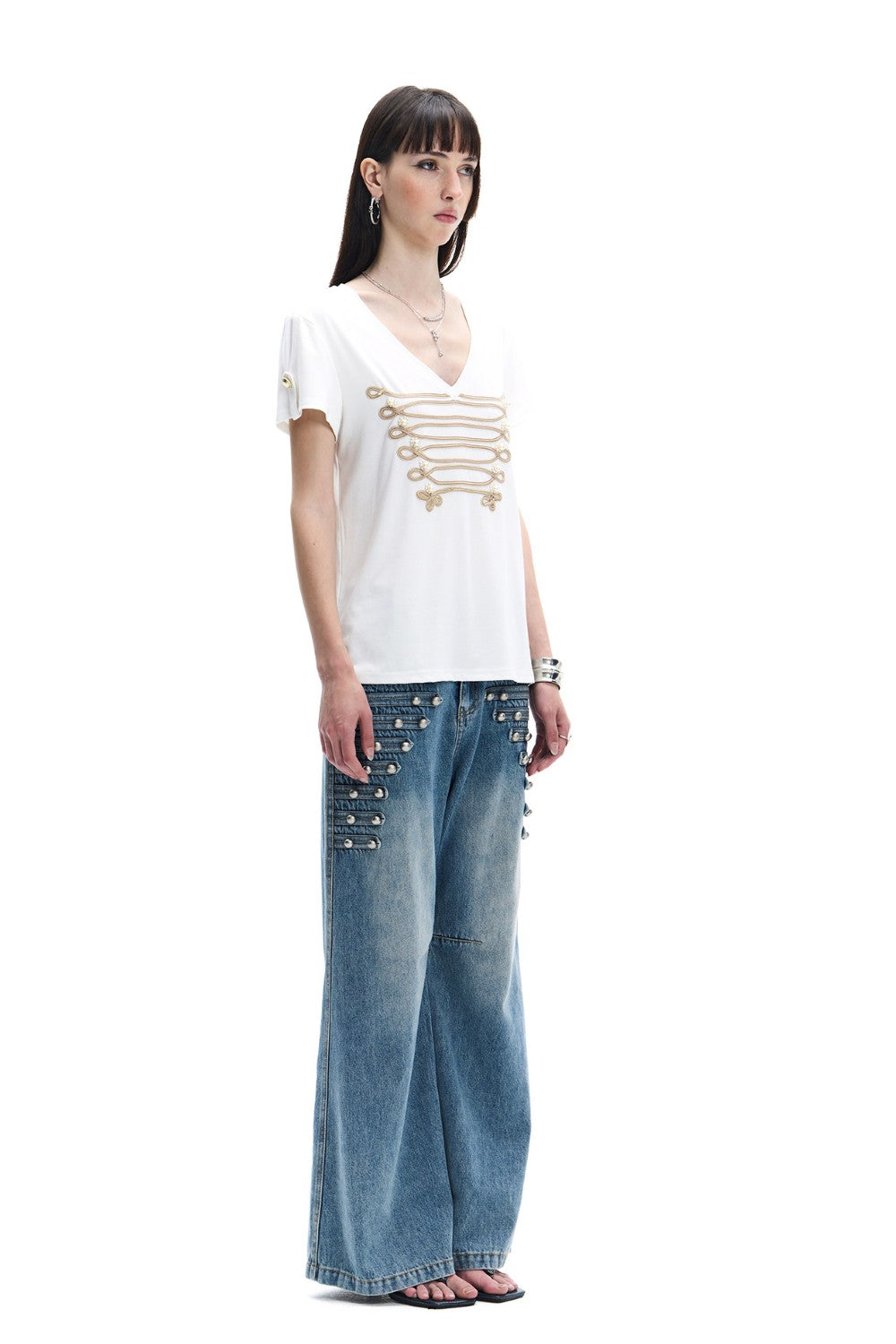 Royal Embroidered Solid T-Shirt