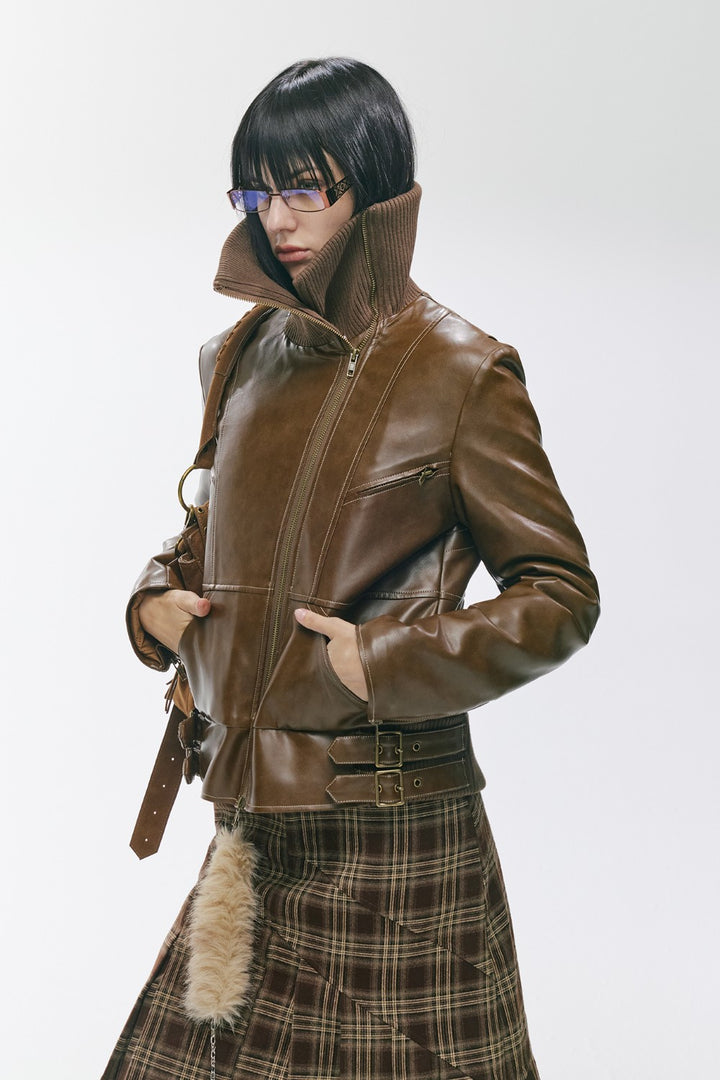 Ayla Fur Leather Coat