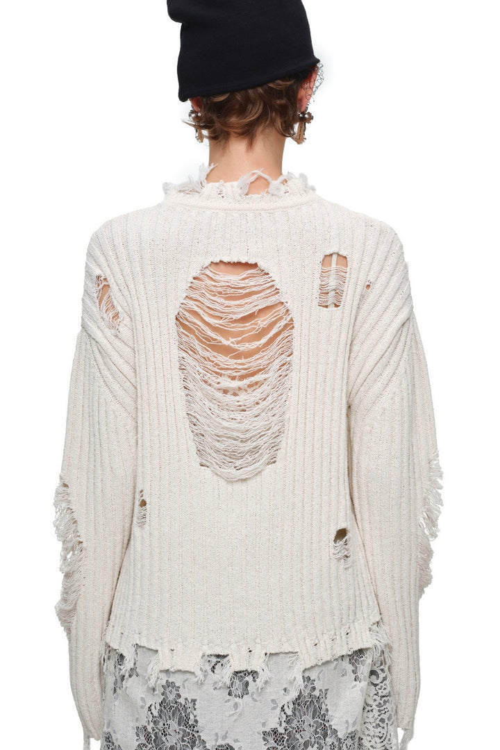 Amour Distressed Heart Sweater