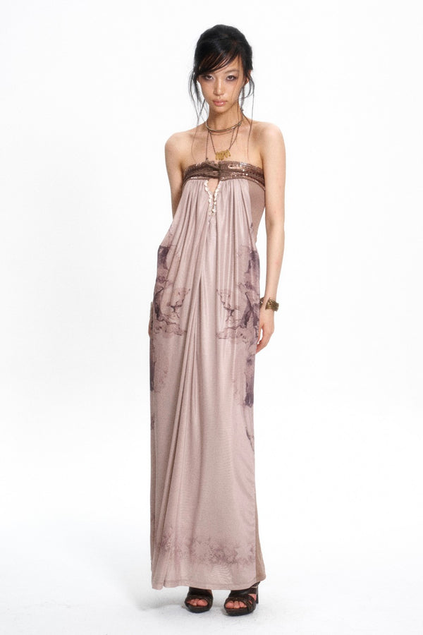 Beaded Bandeau Maxi Dress