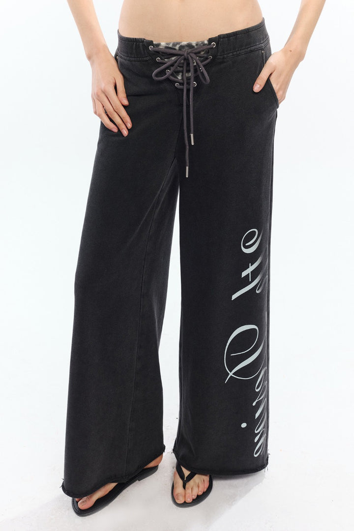 Sienna Lace-Up Wide Sweatpants