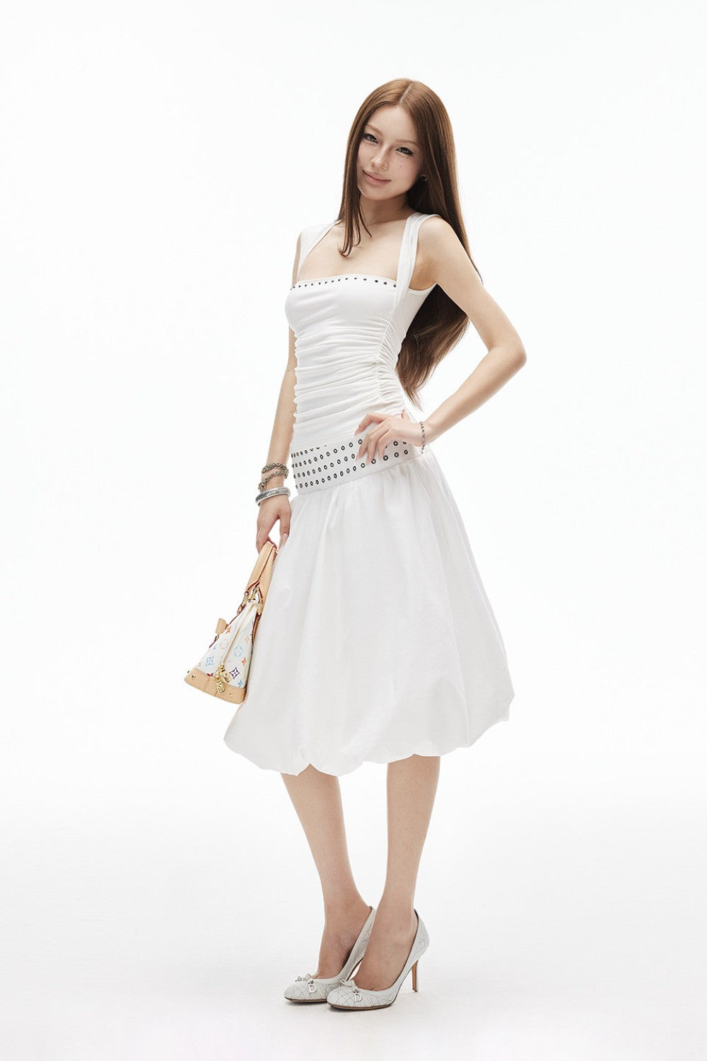 Convertible Eyelet Midi Skirt