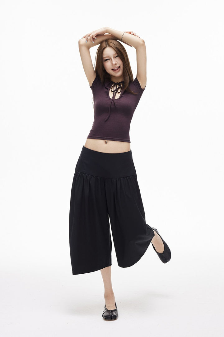 Draped Barrel Crop Pants