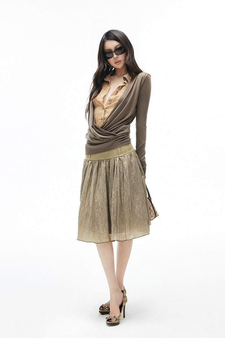Sage Reverie Pleated Skirt