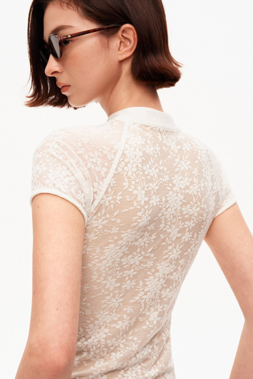 Floral Lace Mockneck Top