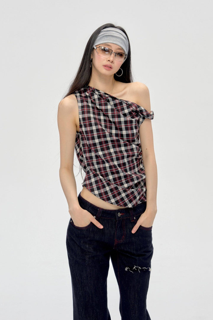 Sabrina Plaid Twist Top