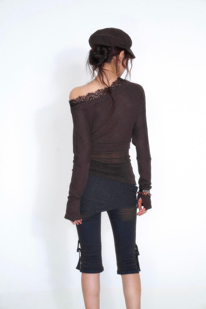 Crossed Wrap Denim Capris