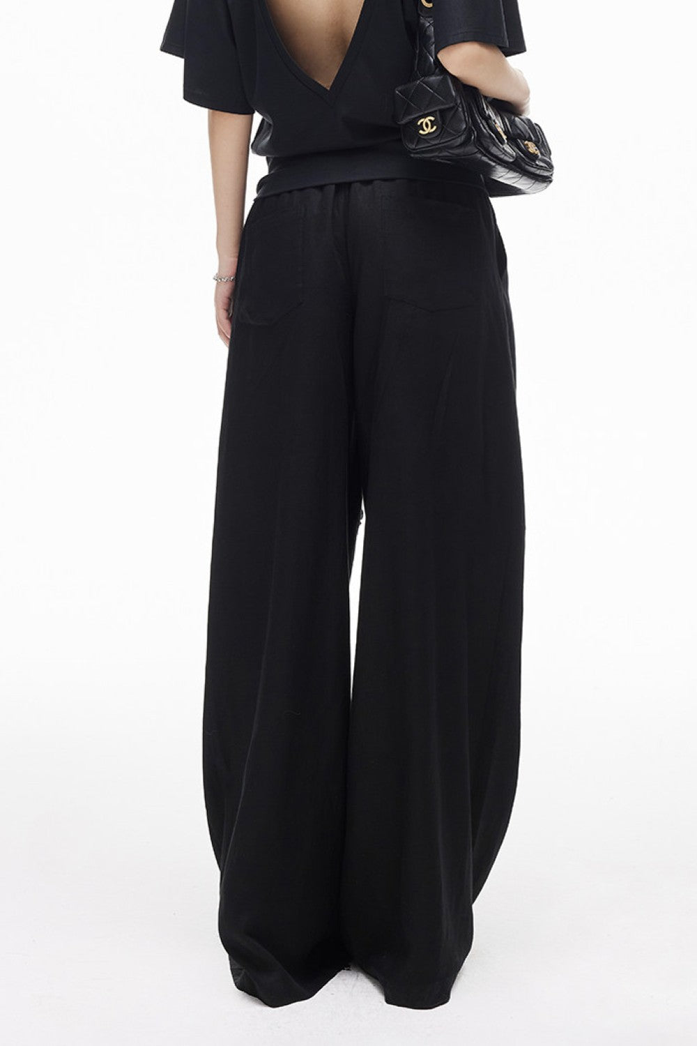Linen Beaded Drawstring Pants