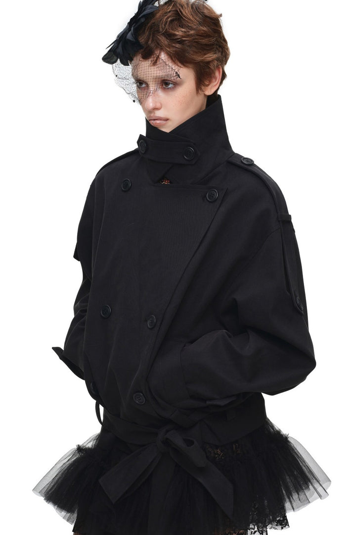 Sculpted Belted Trench Coat