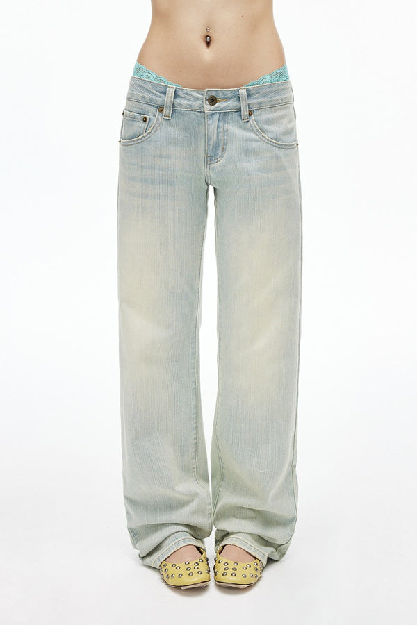 Low-Rise Light Wash Jeans