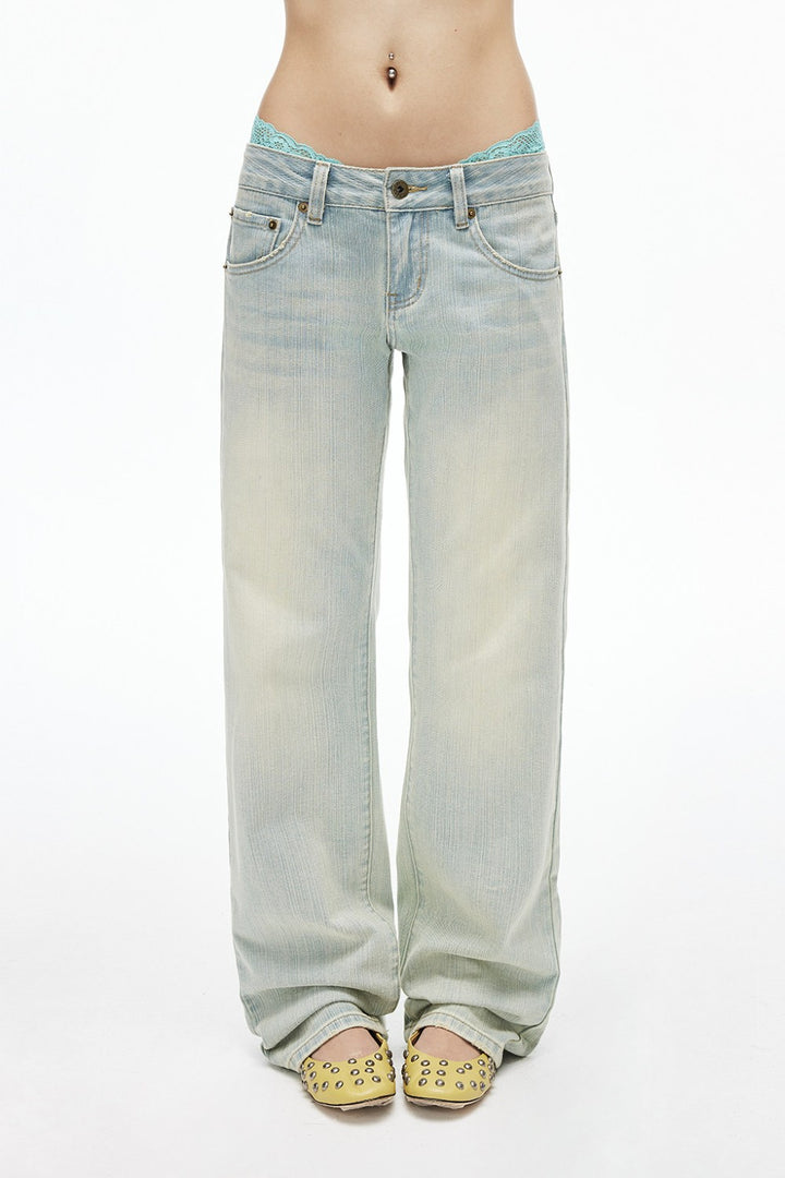 Low-Rise Light Wash Jeans
