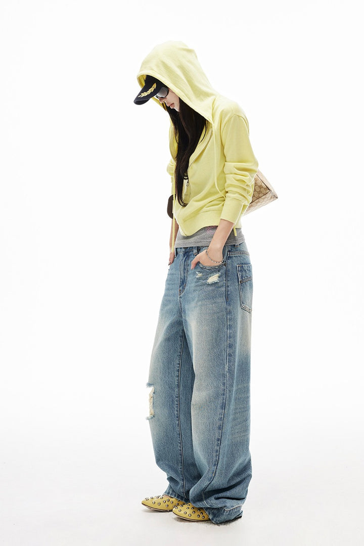 Nineties Fade Ripped Jeans